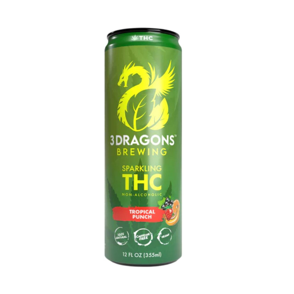 3 Dragons Brewing Kratom Sparkling THC Tropical Punch