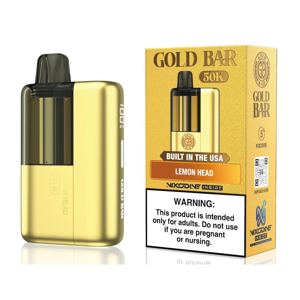 Gold Bar Max 50K Puff Disposable Kit Lemon Head
