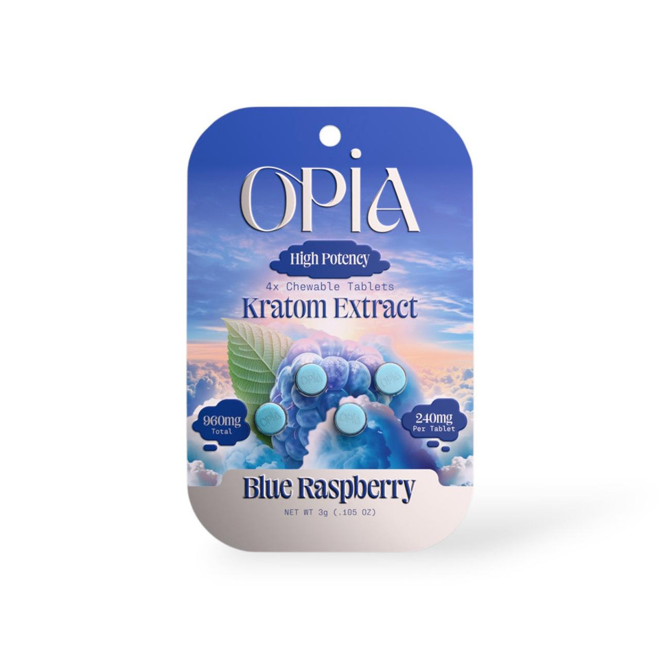 OPIA High Potency Kratom Extract Tablets 240MG-4 CT Blue Raspberry