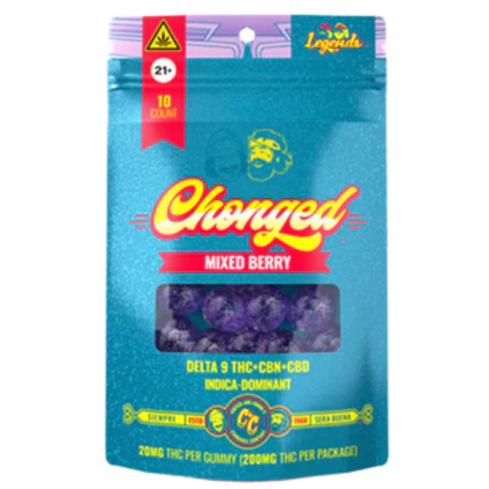 Cheech & Chong Legends Line 200mg 10ct Gummies 1pk Chonged Mixed Berry