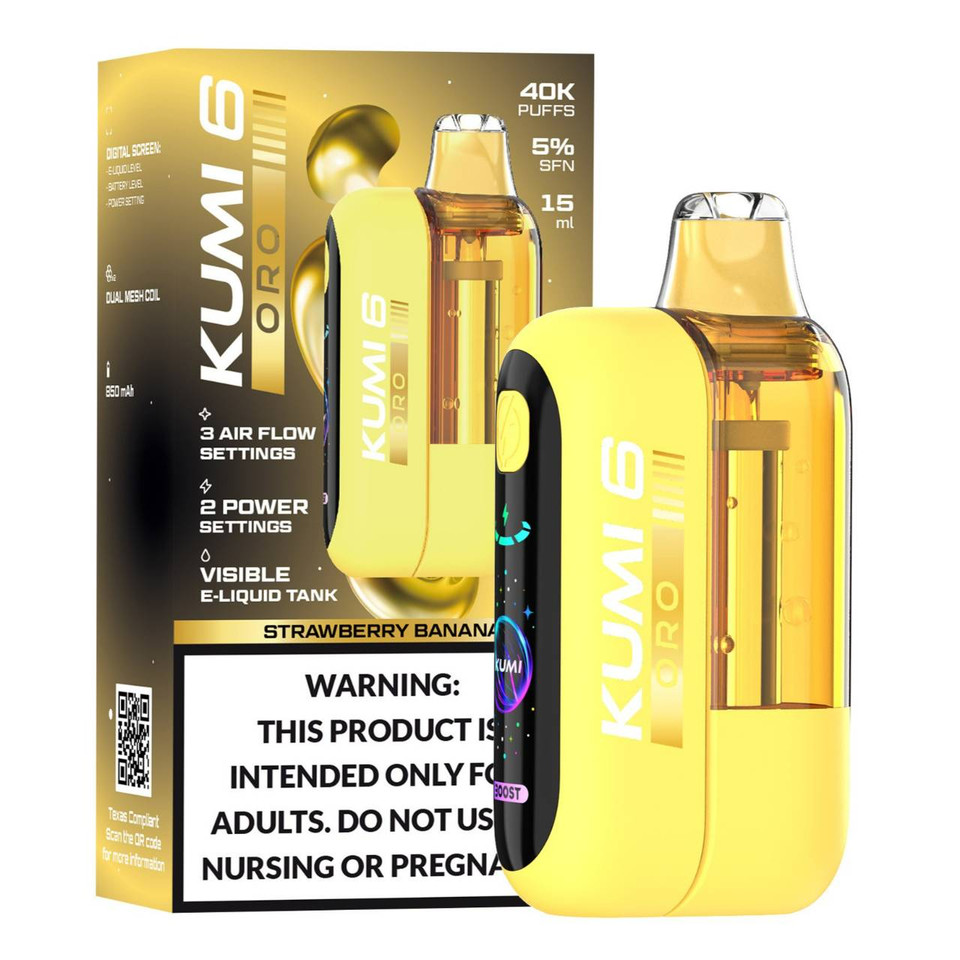 KUMI 6 Oro 40K Puff Disposable Strawberry Banana