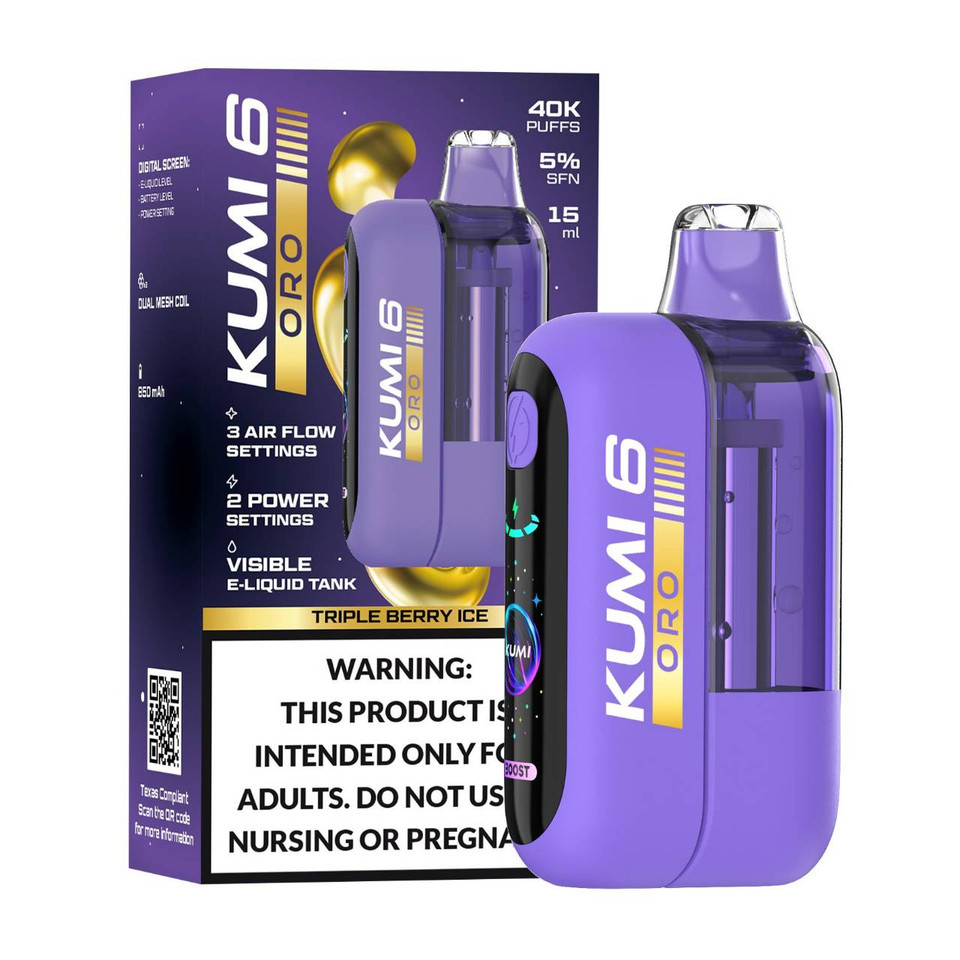 KUMI 6 Oro 40K Puff Disposable Triple Berry Ice