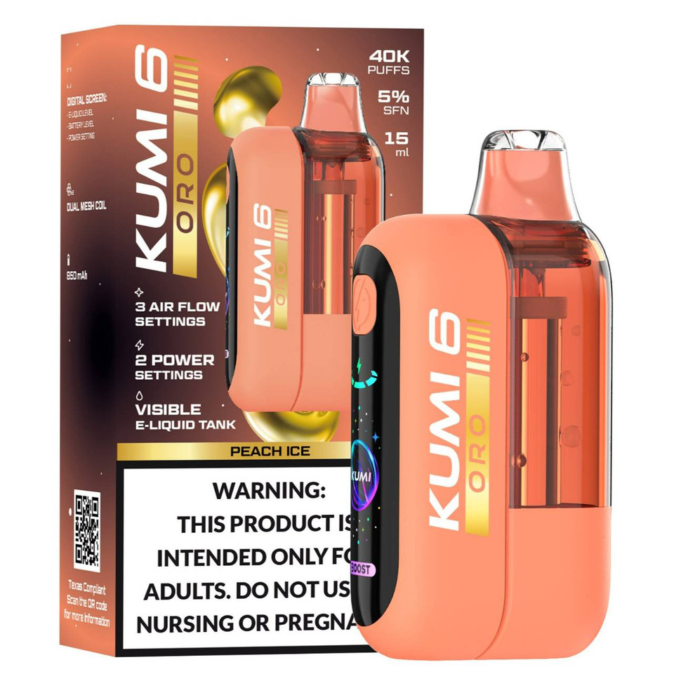 KUMI 6 Oro 40K Puff Disposable Peach Ice