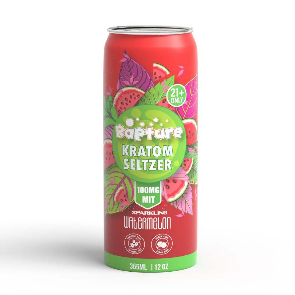 Rapture Kratom Seltzer 12 OZ -100 MIT Watermelon