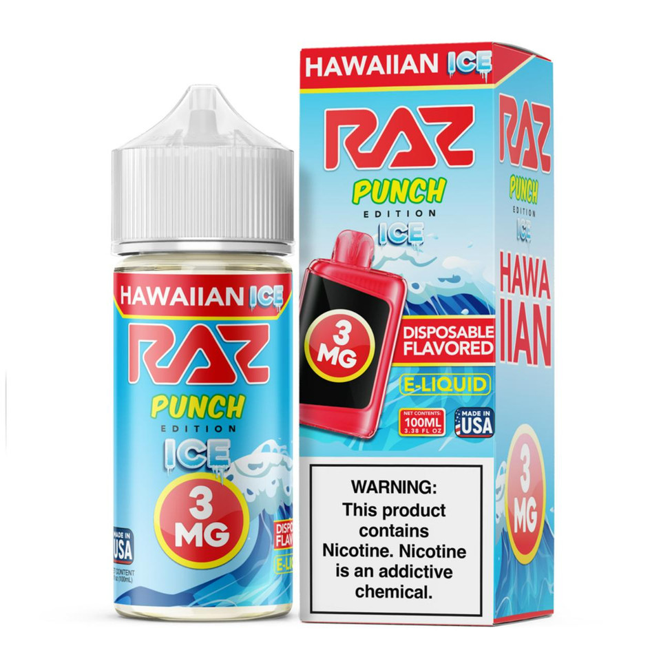 Pod Juice X Raz Punch Edition Hawaiian Ice Tobacco Free Nicotine 100ML E-Juice