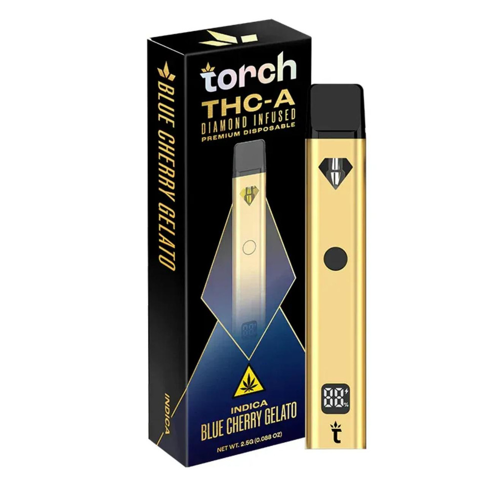 Torch THC-A Diamond Infused Premium Disposable 2.5G Blue Cherry Gelato Indica