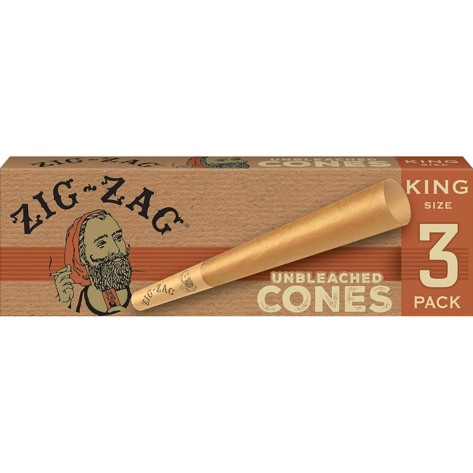 Zig Zag Cones King Size 1PK-3CT Unbleached