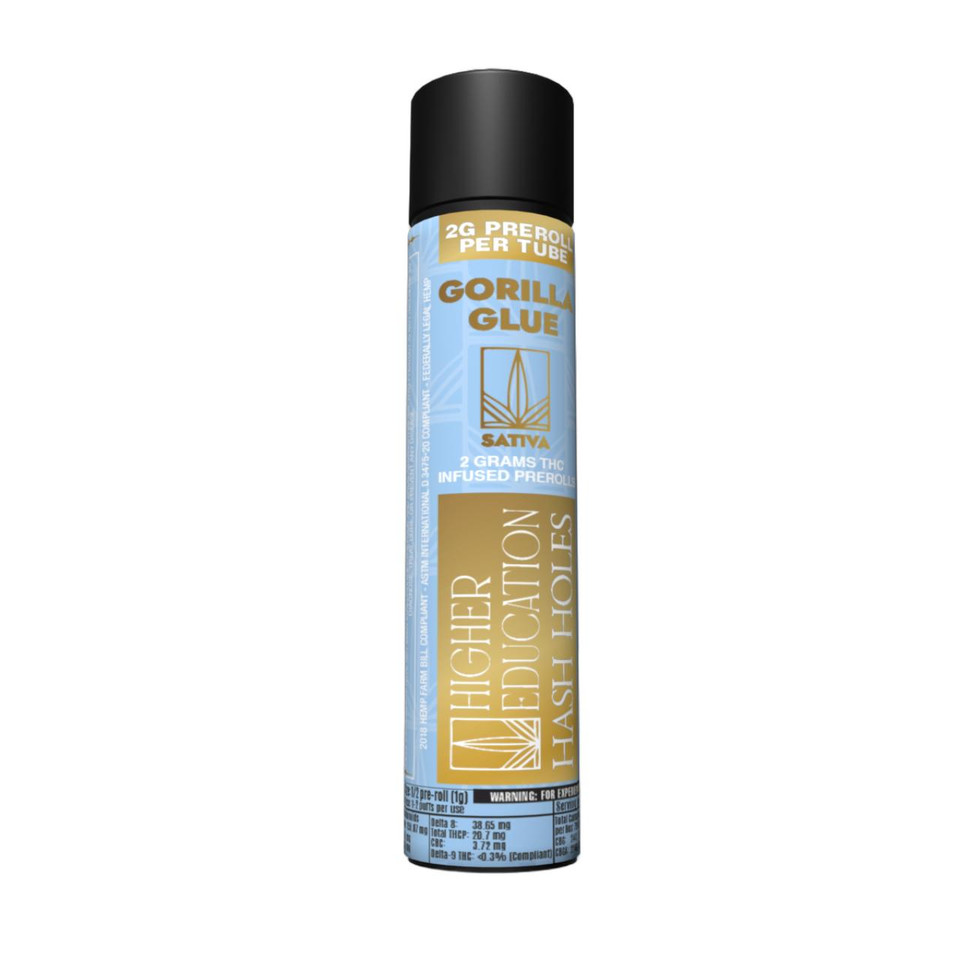 Higher Education THC Hashhole Prerolls 2G-1CT Gorilla Glue Sativa