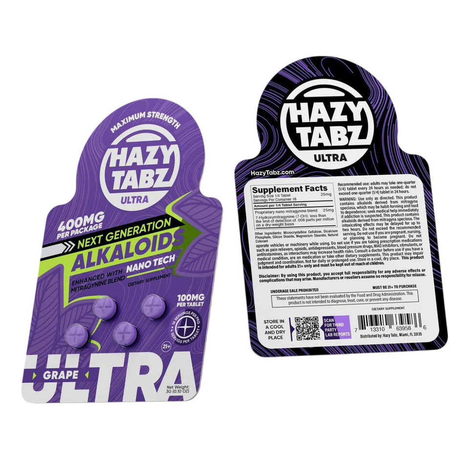 Hazy Tabz Ultra Next Gen Alkaloid Tablet 400MG-4CT Grape