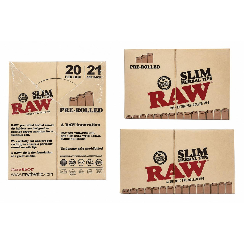 Raw Pre Rolled Herbal Tips (Pack of 1)-20COUNT
