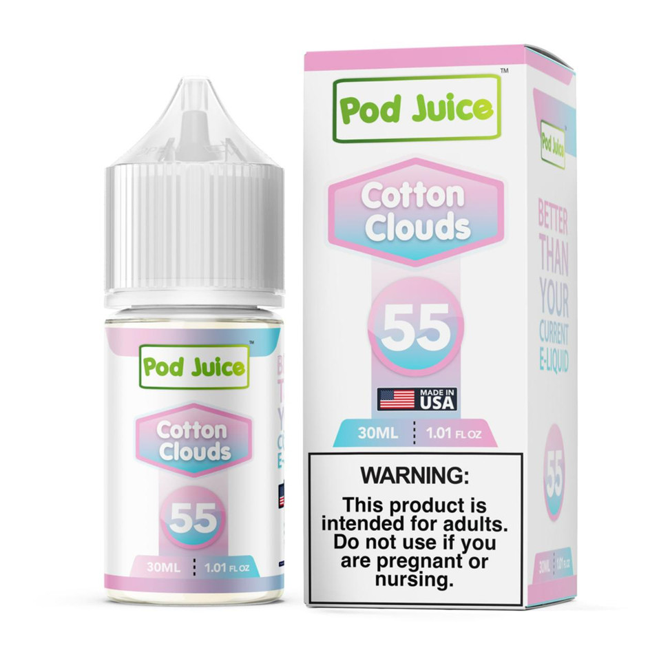 Pod Juice Cotton Clouds Nixodine Salt 30ML E-Juice 55 MG