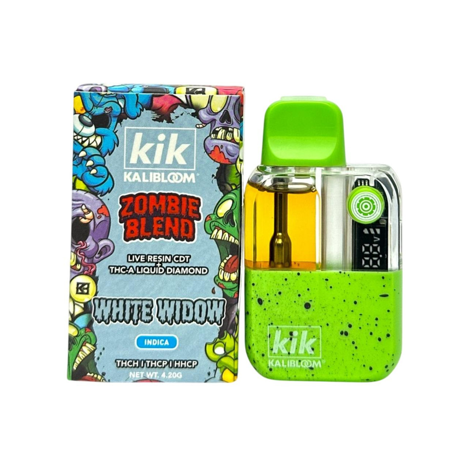 KIK Kalibloom Zombie Blend Live Rosin Disposable  White Widow Indica
