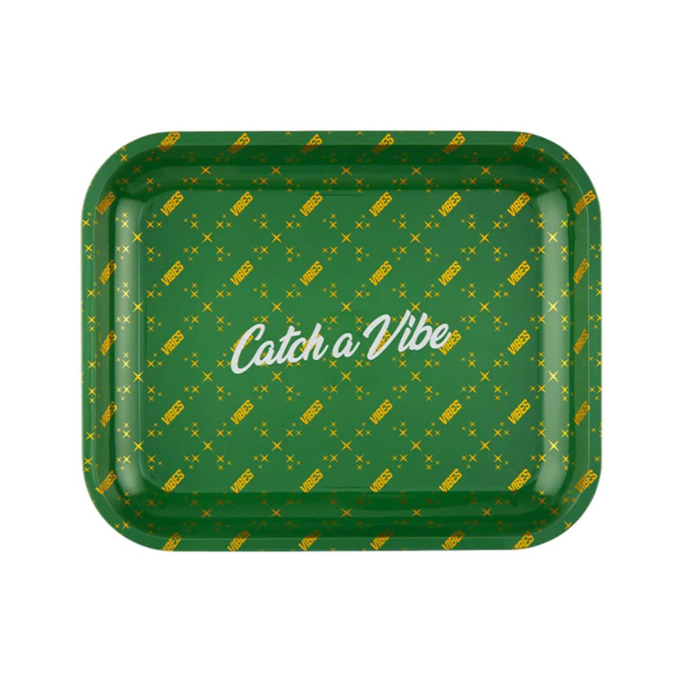 Vibes Catch A Vibe Rolling Large Tray Green Gold