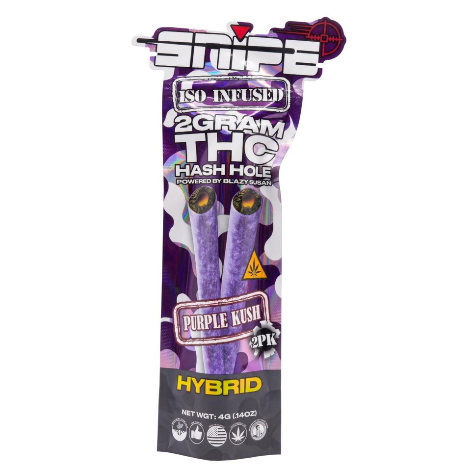 Snipe THCP Diamond Infused Purple Prerolls 2G -2CT Purple Kush Indica