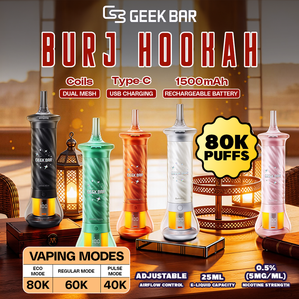 Geek Bar Burj Hookah Disposable 80K Puffs