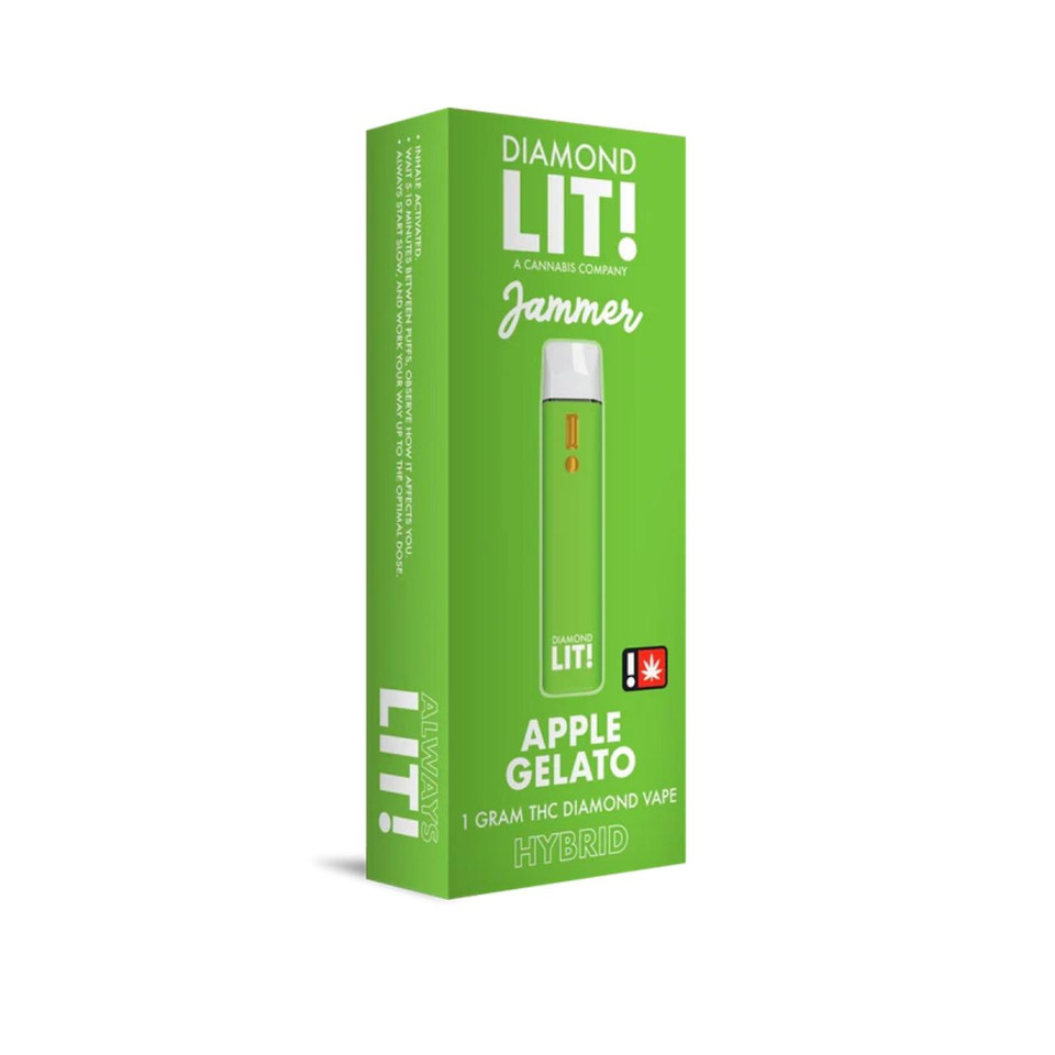 LIT THC Diamond Jammer Vape Disposable 1G Apple Gelato Hybrid