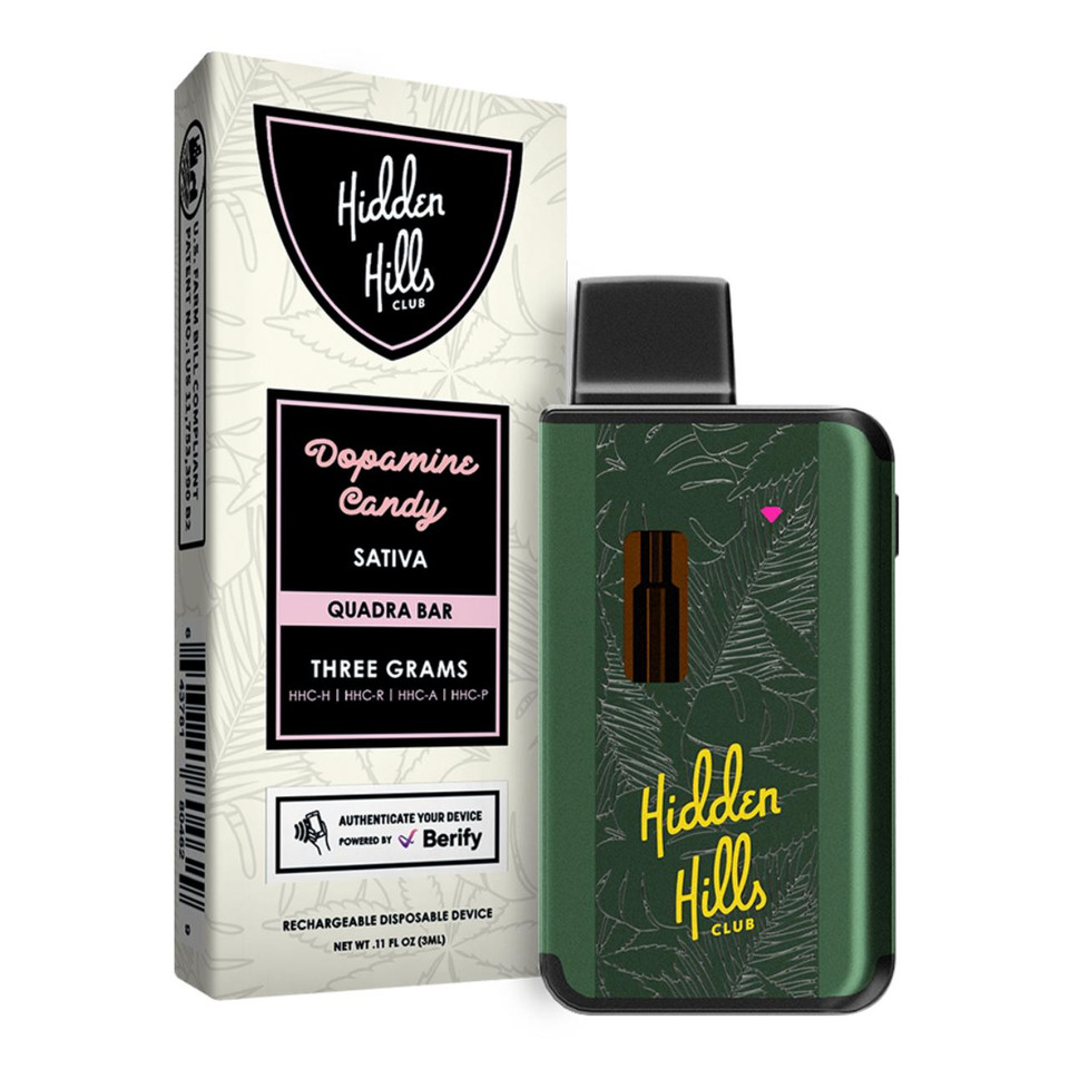 Hidden Hills Quadra Bar Disposable 3G Dopamine Candy Sativa