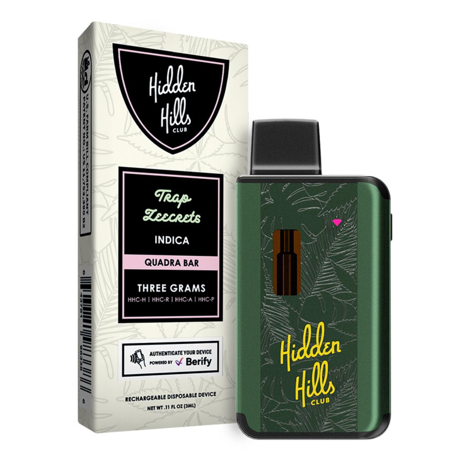 Hidden Hills Quadra Bar Disposable 3G Trap Zeecrets Indica