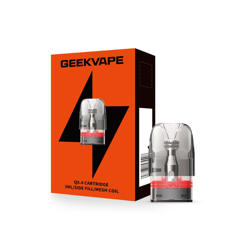 GeekVape Q Replacement Pod Cartridge V2 - 3PK Q0.4 OHMS (Side Fill 3ML)