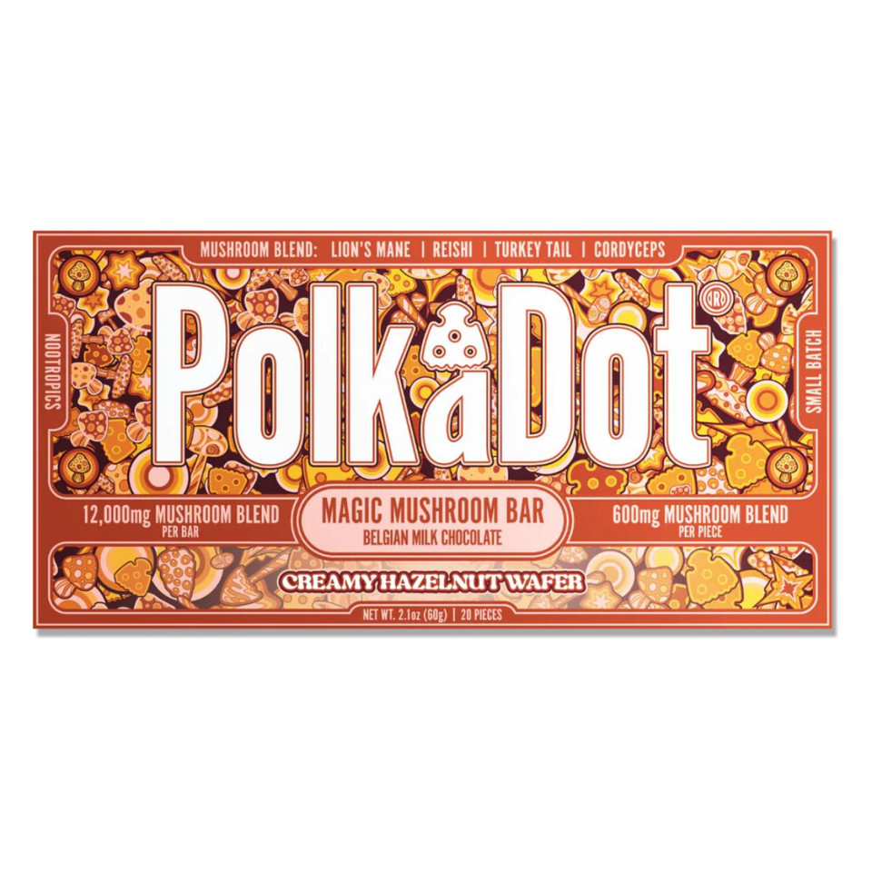 Polka Dot Mushroom Chocolate Bar - 12000MG Creamy Hazelnut Wafer