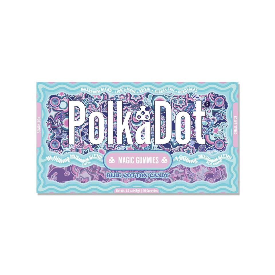 Polk A Dot Mushroom Magic Gummies 1PK-10CT BlueCottonCandy