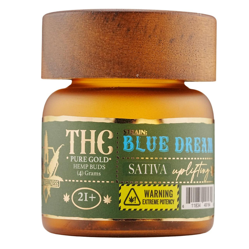 Hemp Wellness Pure Gold THC Hemp Buds 4G Blue Dream Sativa