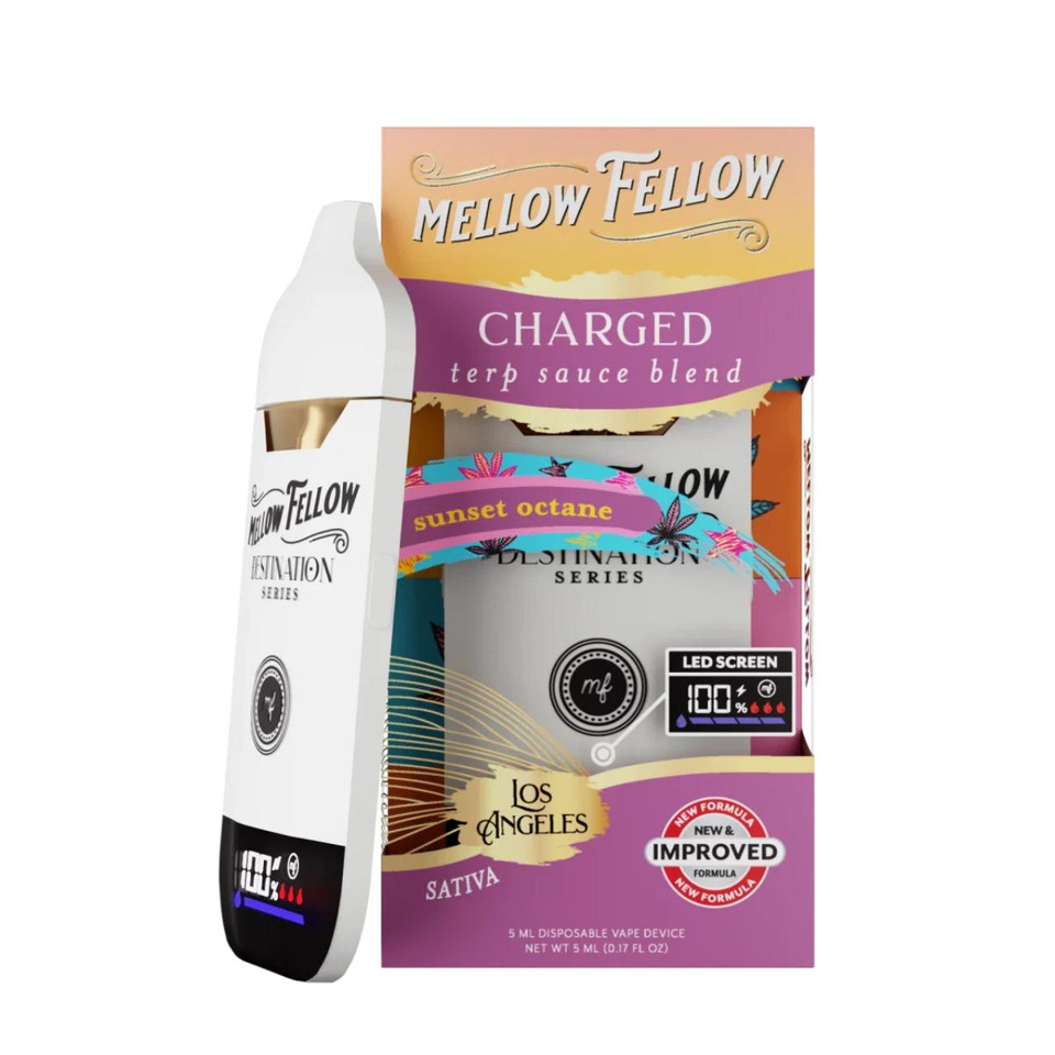 Mellow Fellow Terp Sauce Blend Disposable 5ML Charged - Los Angles Sunset Octane Sativa