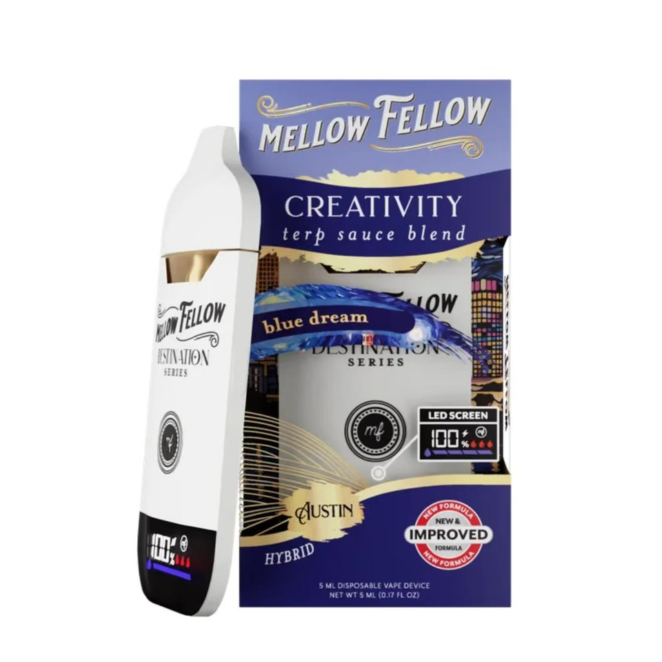 Mellow Fellow Terp Sauce Blend Disposable 5ML Creativity - Austin Blue Dream Hybrid