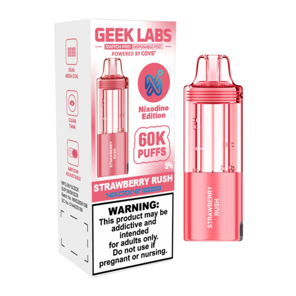 Geek Labs Switch Pro Nixodine 60K Replacement Pod Strawberry Rush
