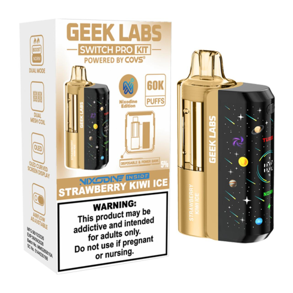 Geek Labs Switch Pro Kit 60K Puff Disposable Strawberry Kiwi Ice