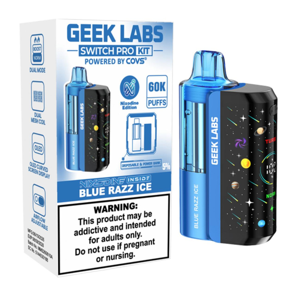 Geek Labs Switch Pro Kit 60K Puff Disposable Blue Razz Ice
