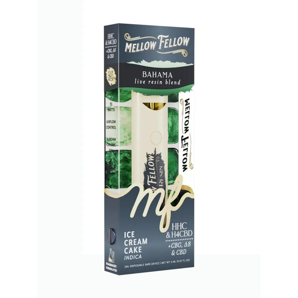 Mellow Fellow Bahama Live Resin Blend Disposable 2ML Ice Cream Cake Indica