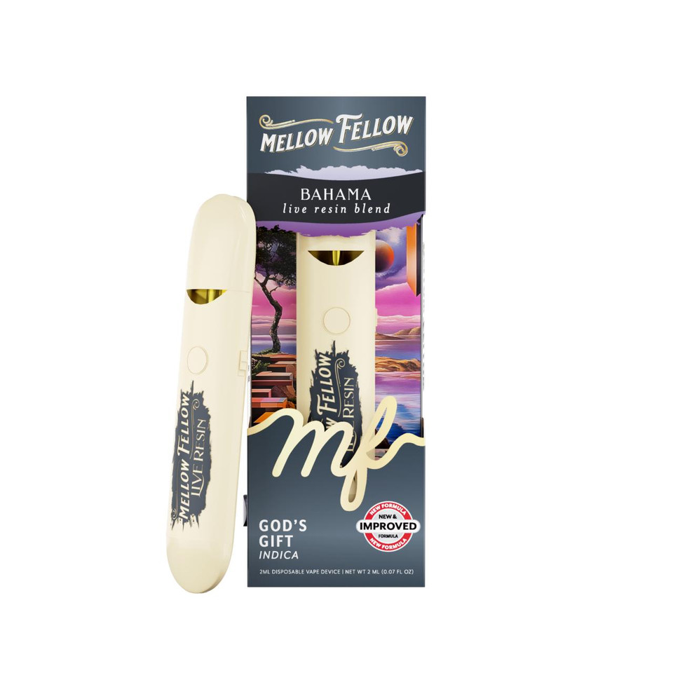 Mellow Fellow Bahama Live Resin Blend 2ML Disposable Gods Gift Indica