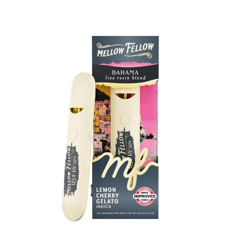 Mellow Fellow Bahama Live Resin Blend 2ML Disposable Lemon Cherry Gelato Indica