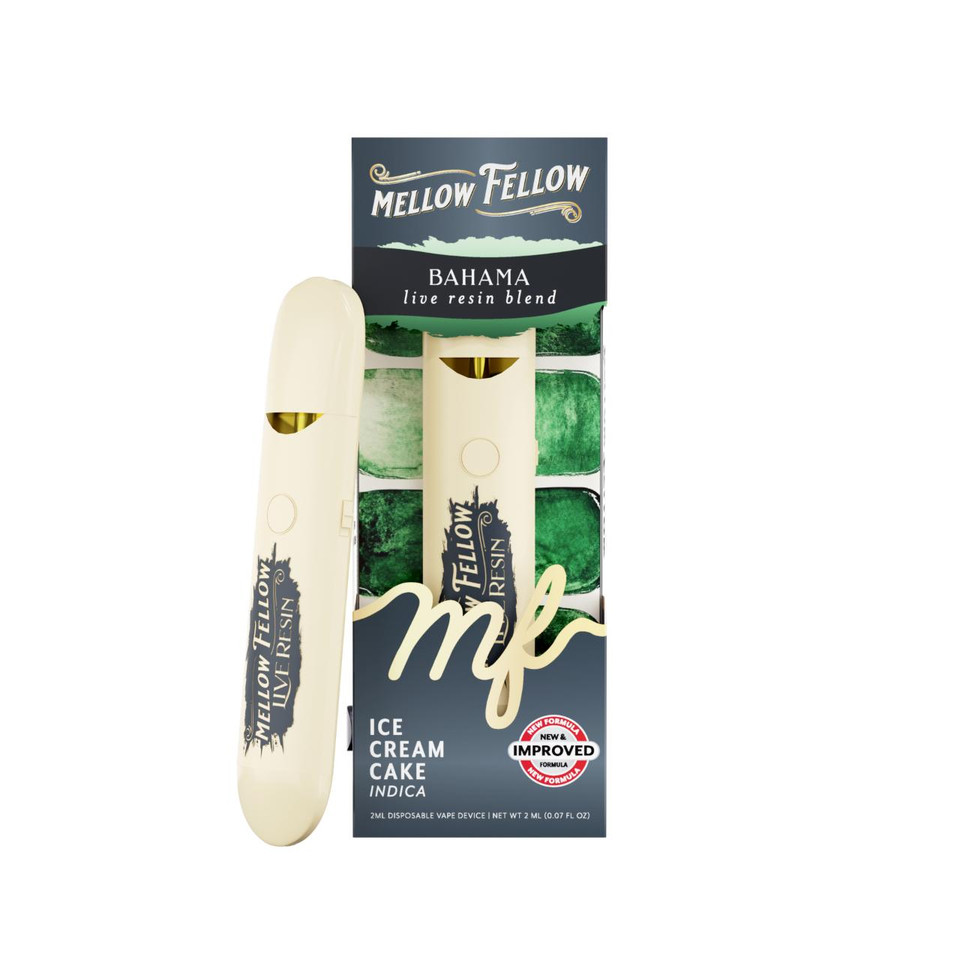 Mellow Fellow Bahama Live Resin Blend 2ML Disposable Ice Cream Cake Indica