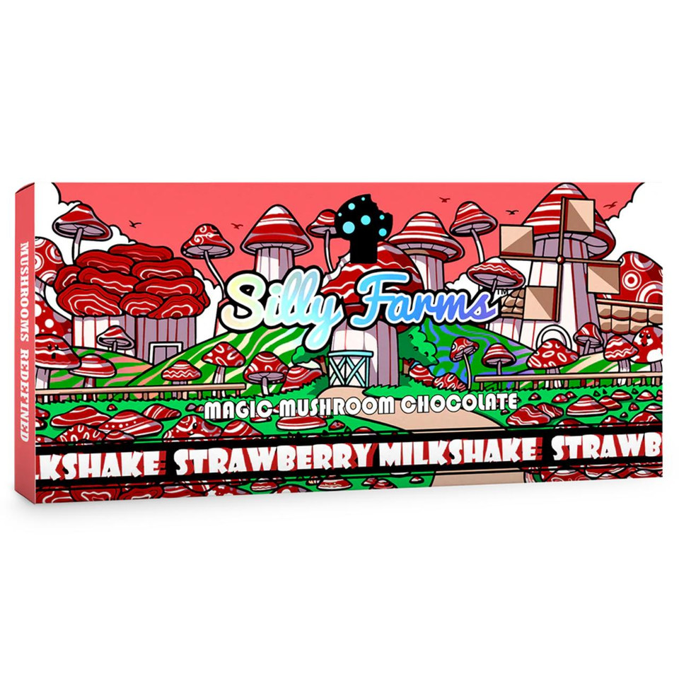 Silly Farms Magic Mushroom Chocolate Bar Strawberry Milkshake