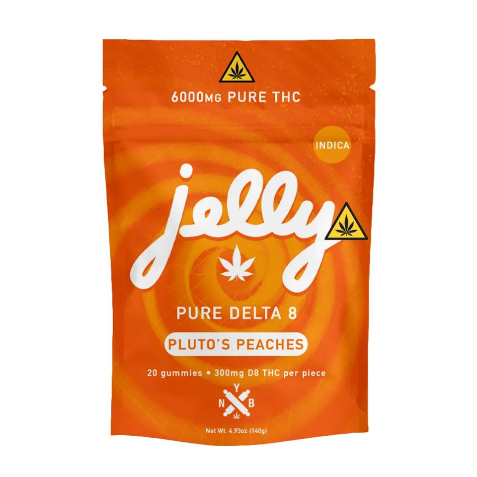 Jelly D8 THC Space Series Gummies 6000MG Pluto Peaches Indica