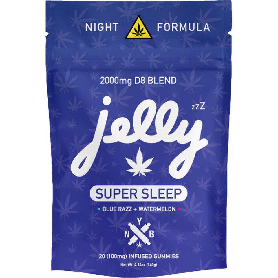 Jelly D8 Blend Super Sleep Infused Gummies 2000MG - Blue Razz + Watermelon