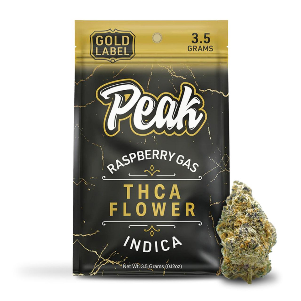 Peak Gold Label THCA Flower 3.5G Raspberry Gas Indica