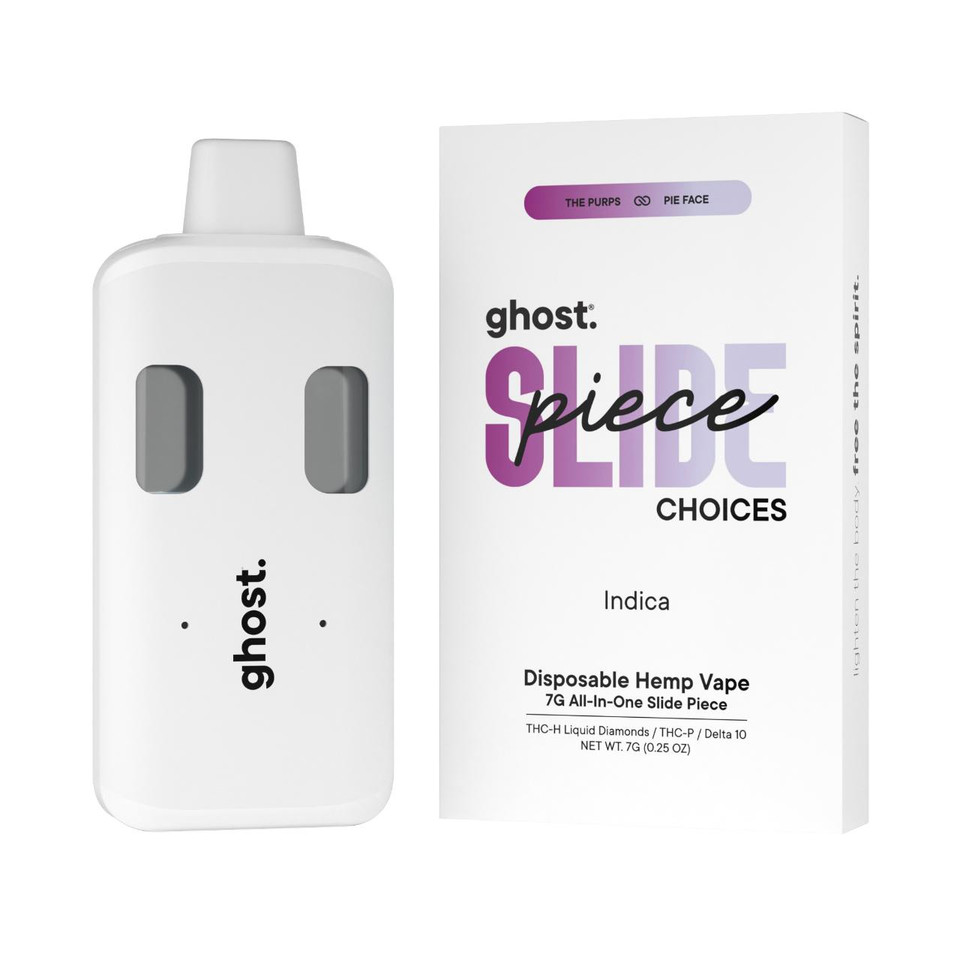 Ghost THC-H THC-P Delta-10 Liquid Diamonds All-In-One Slide Piece Disposable 7G The Purps-Pie Face Indica