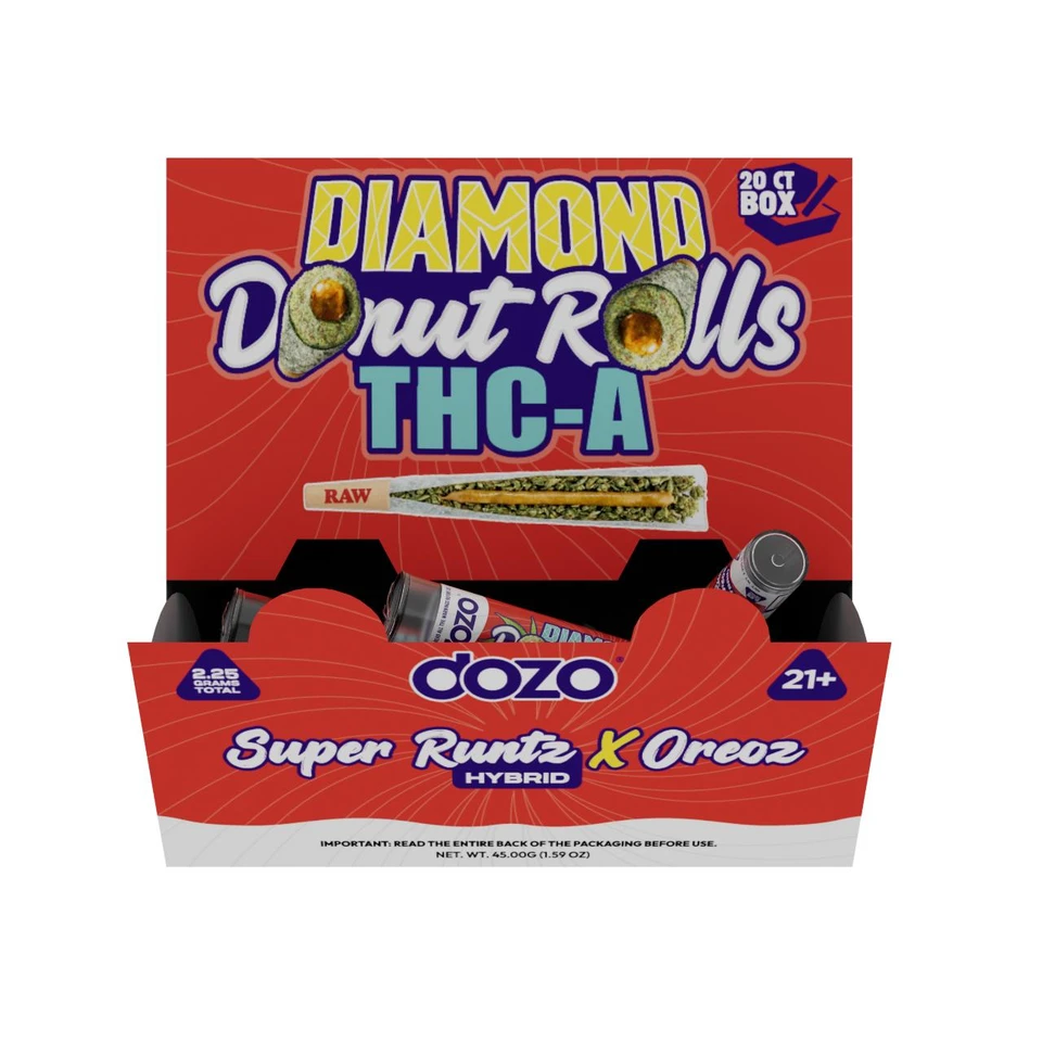DOZO Diamond THC-A Donut Prerolls 2.25G Super Runtz X-Oreoz Hybrid