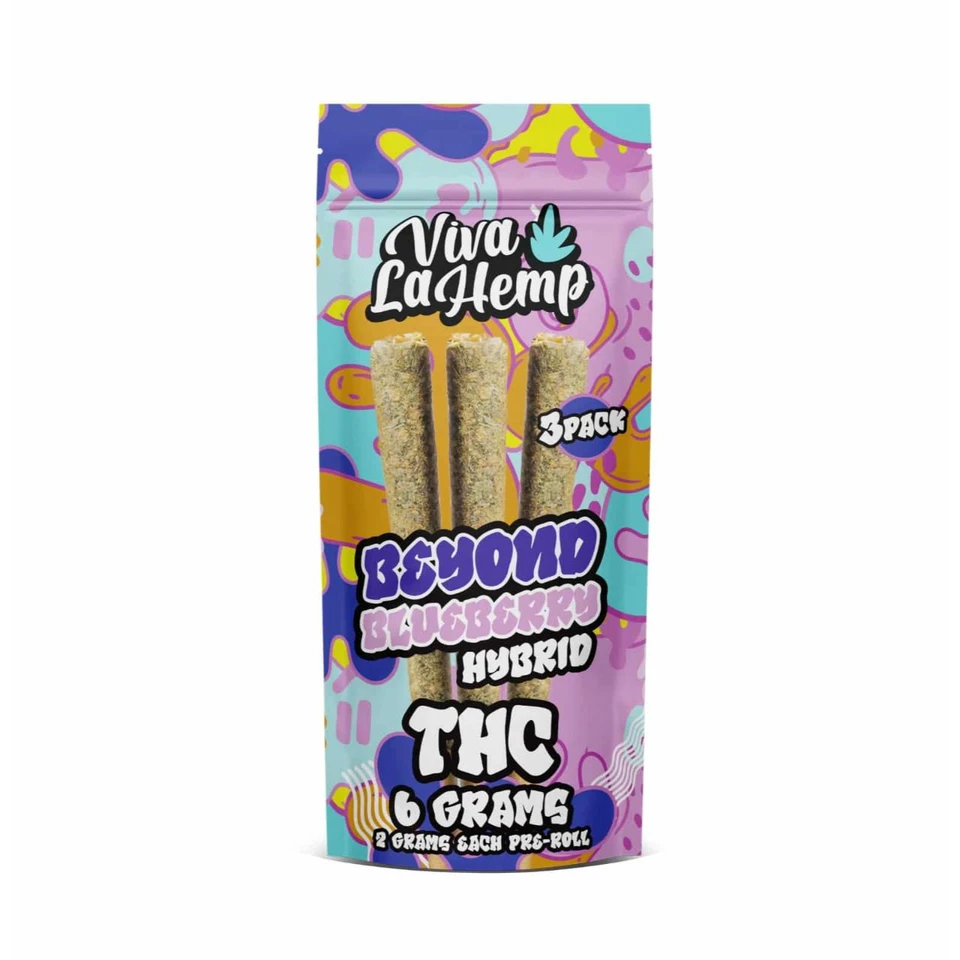 Viva La Hemp THC Infused Diamonds Prerolls 2G -1PK 3CT Beyond Blueberry – Hybrid
