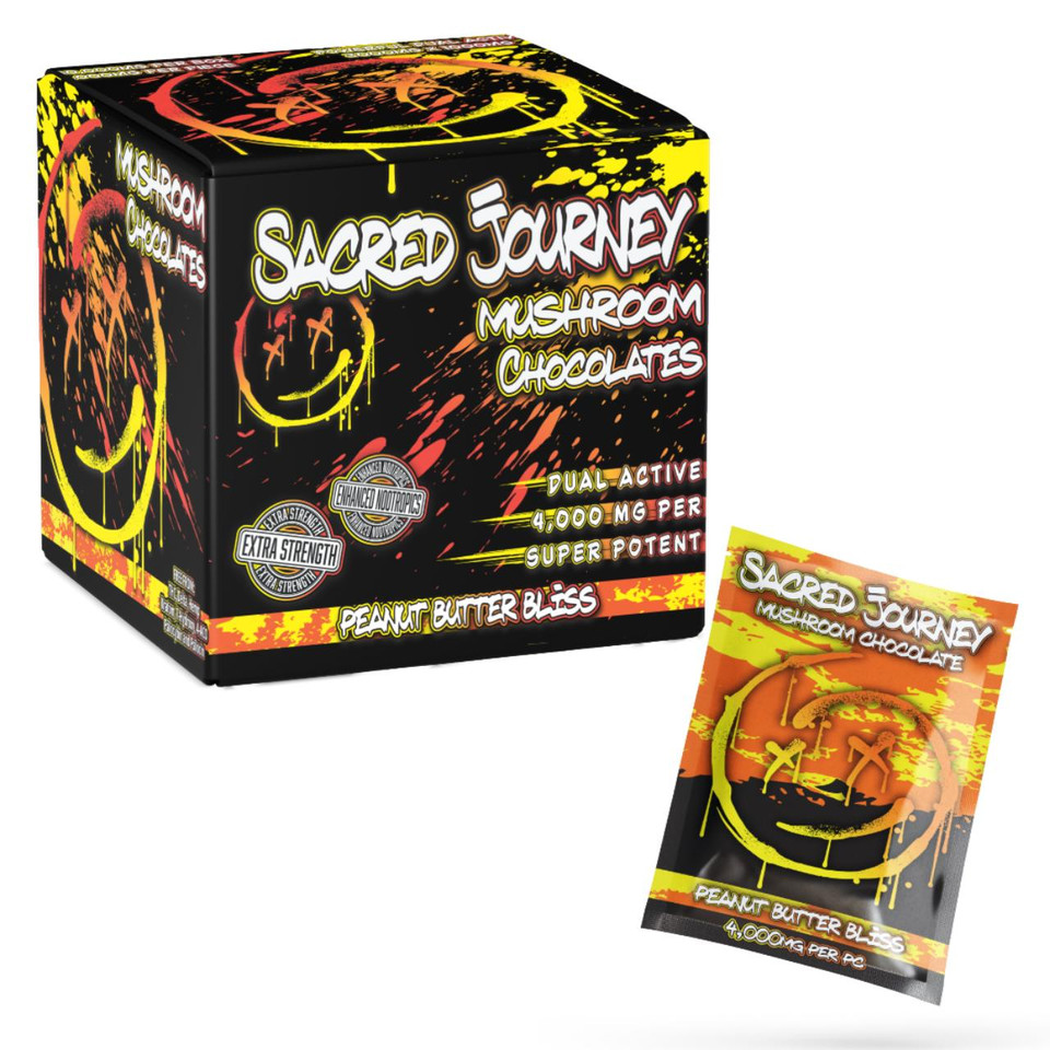 Sacred Journey Mushroom Chocolate 80000MG 1PK-20CT Peanut Butter Bliss