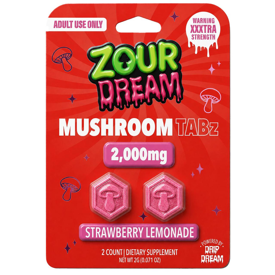 Zour Dream Mushroom Tablets 2000MG - 2CT Strawberry Lemonade