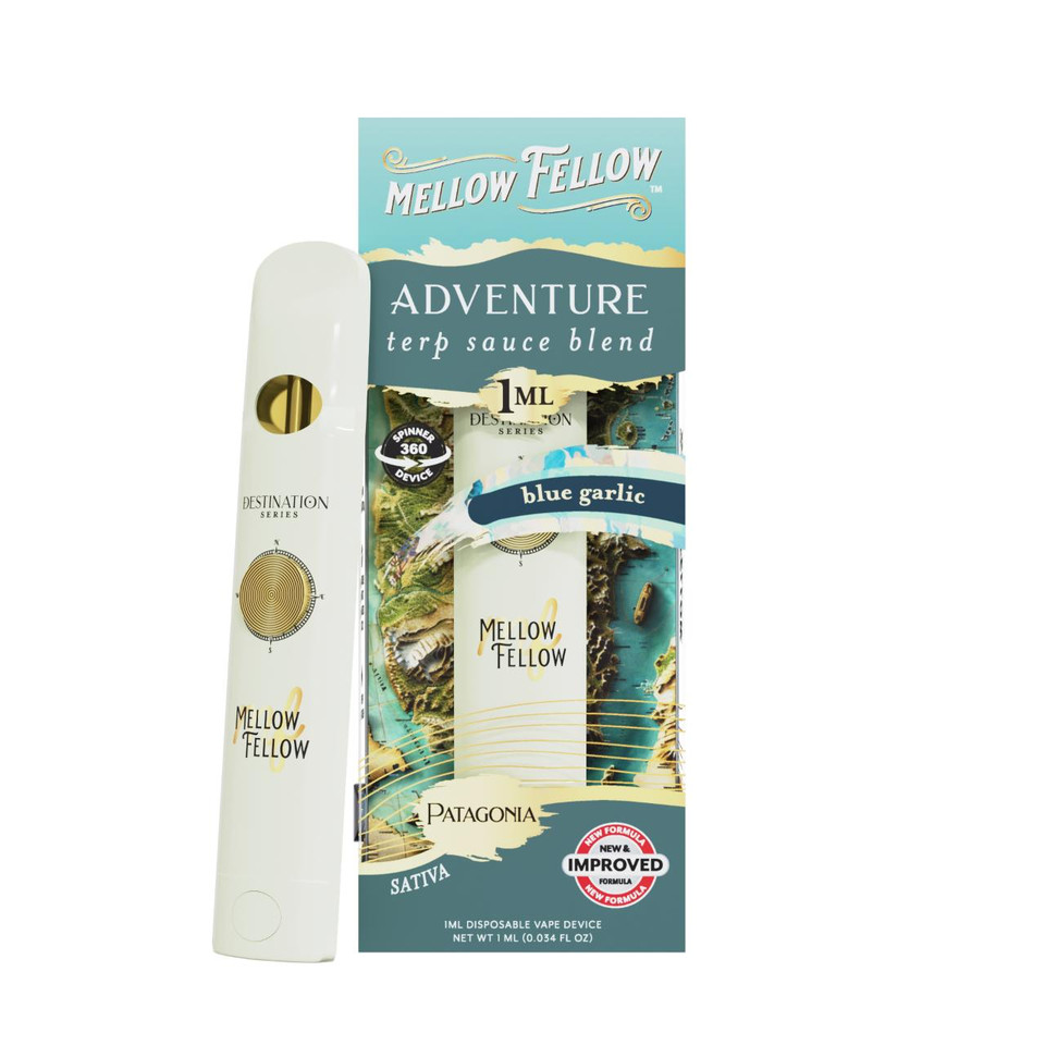 Mellow Fellow Terp Sauce Spinners Blend Disposable 1ML Blue Garlic Sativa