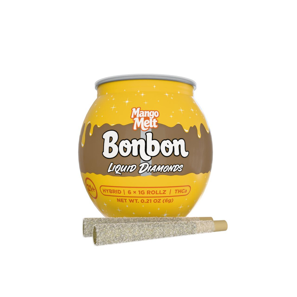 Bonbon THCA Liquid Diamonds Prerolls 1G-6CT Mango Melt Hybrid