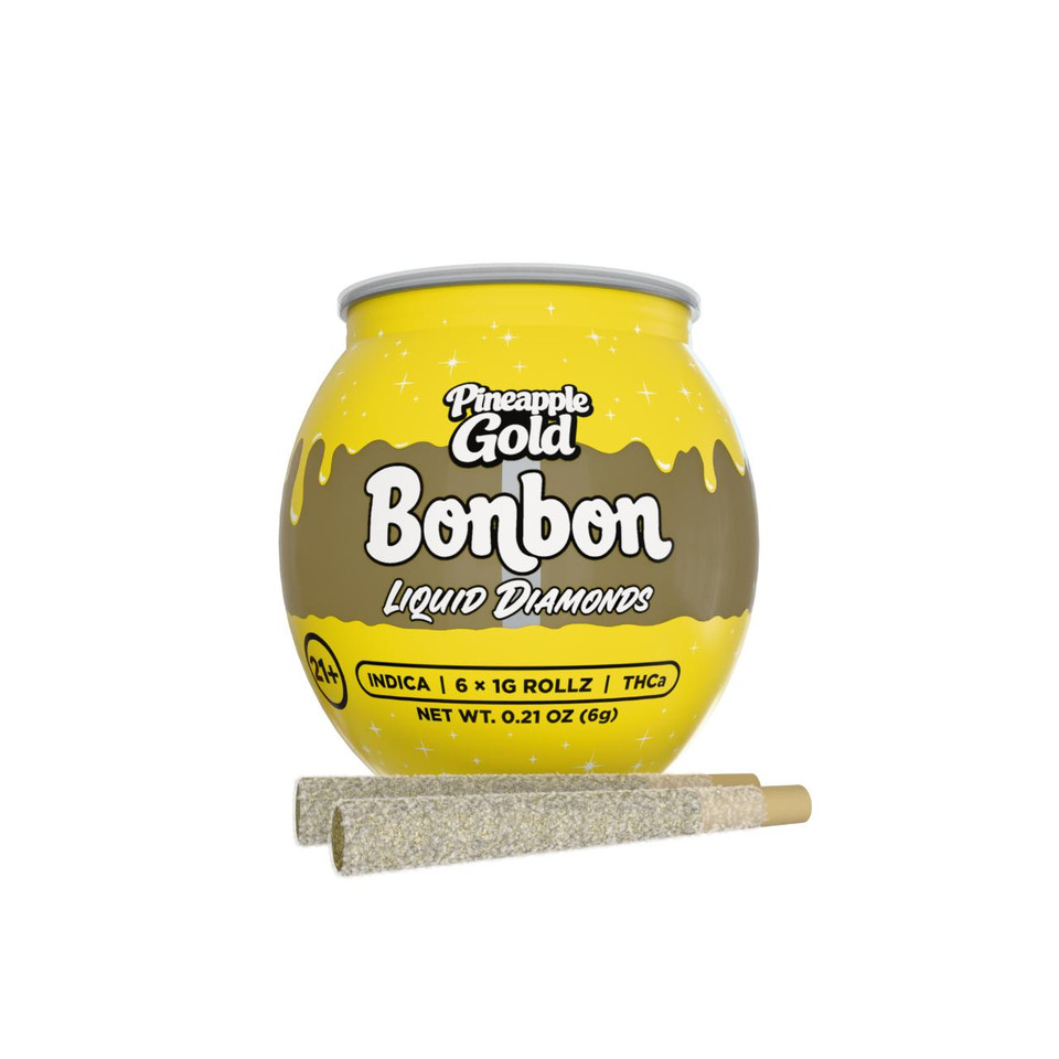Bonbon THCA Liquid Diamonds Prerolls 1G-6CT Pineapple Gold Indica