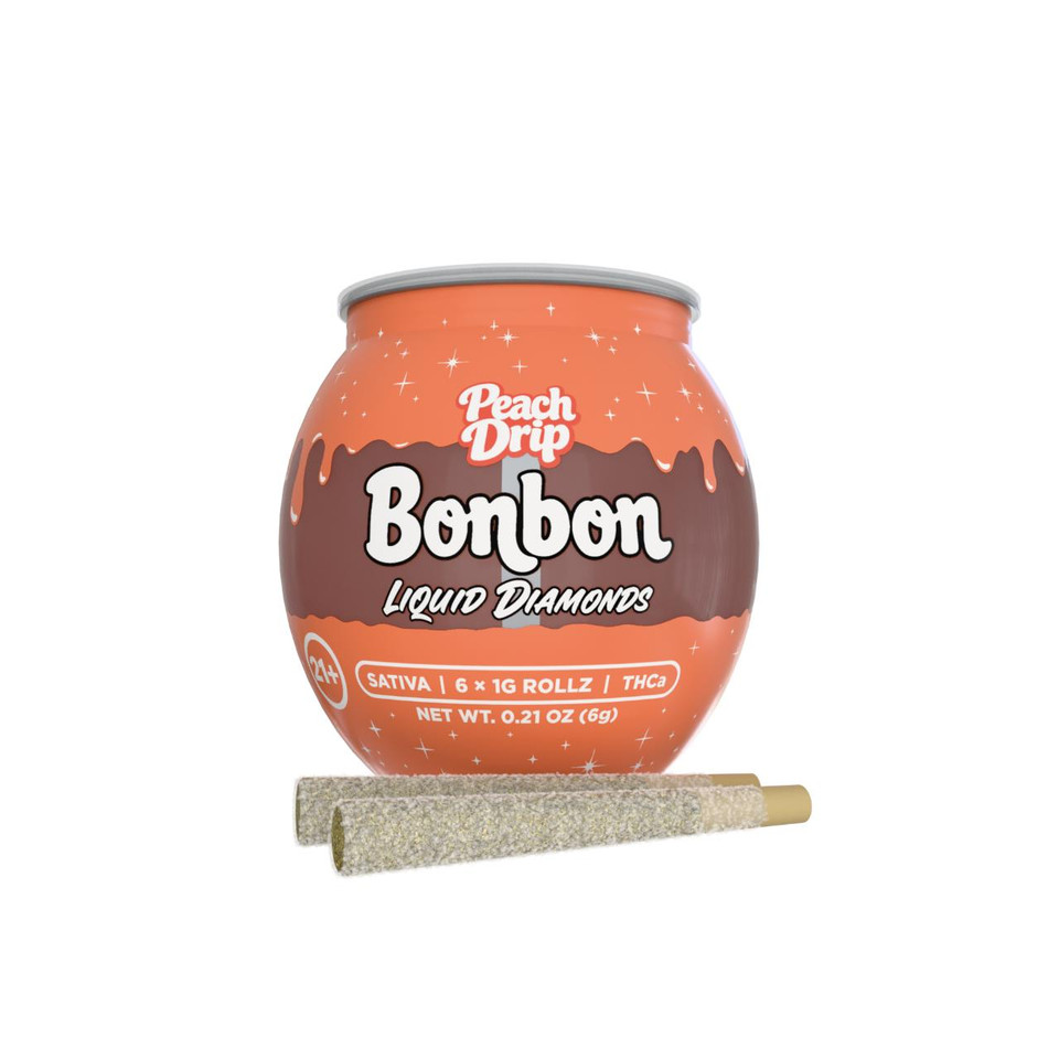 Bonbon THCA Liquid Diamonds Prerolls 1G-6CT Peach Drip Sativa