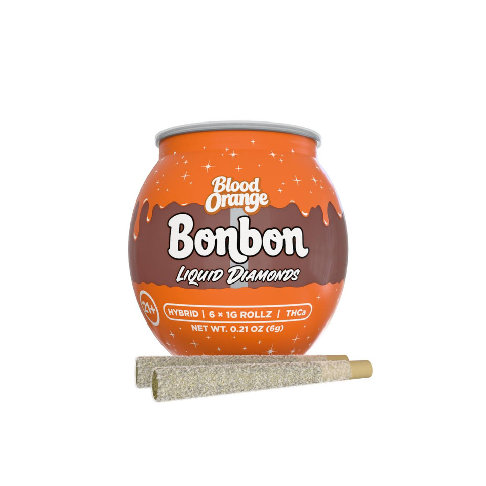Bonbon THCA Liquid Diamonds Prerolls 1G-6CT Blood Orange Hybrid