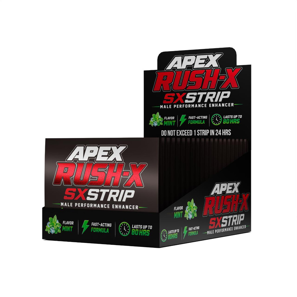 Apex Rush Male Performance Enhancer SX-Strips 20CT RUSH-X MINT Display Box